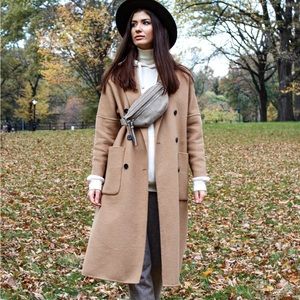 Zara camel wool blend coat
